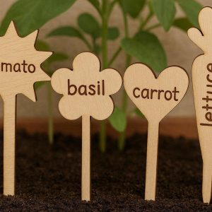 Cute Wooden Plant Labels Creative Shapes Garden Markers Decorative Nursery Sign Tags For Kids Planting Projects